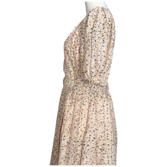 Mirth Krabi Crossover Cotton Silk Blend Dress in Champagne Size XS - Picture 7 of 16